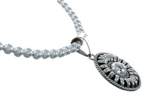 Native American Sterling Silver Bead Necklace X11128